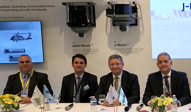 Denis Lizandier D. Director OCCAR, Peter Dohmen, GM, NSPA , Didier Plantecoste, Head of MRTT & Derivatives Programmes, Airbus, Sasson Meshar VP Airborne Electro-Optics Systems, Elbit Systems.