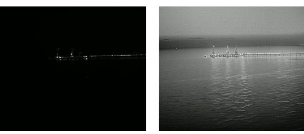 Image of the pier without using BrightNight and using