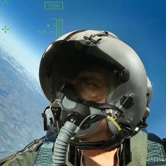 Combat Pilot wearing HMD