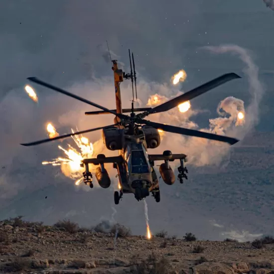 Helicopter using chaff and flare