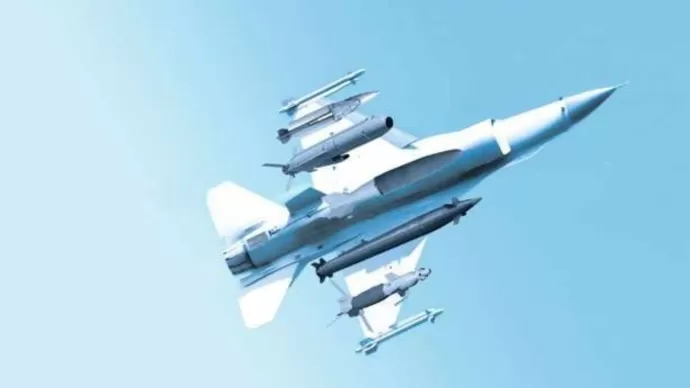 Fighter Aircraft in the sky with munitions 