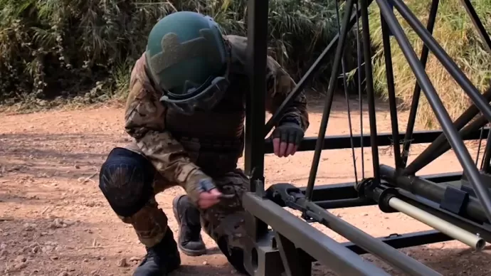 soldier installing a bridge